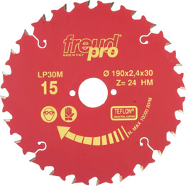 LP20M 015 190x2.4x30mm Pro Coarse Ripping Saw Blade Yellow Line - Coarse.