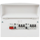 K7664SRPMET 12WATT METAL CONSUMER UNIT 2 x 63AMP RCD & 6 x MCB