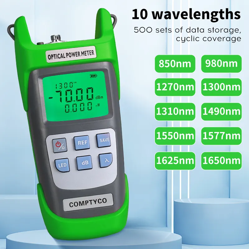 COMPTYCO High precision Fiber Optic Tester AUA-G710A/G510A OPM with LED 10 wavelength Fiber Optic Equipment Optical Power Meter