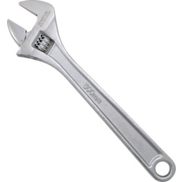 Adjustable Spanner, Drop Forged Chrome Vanadium Steel, 6in./150mm Length, 19mm Jaw Capacity