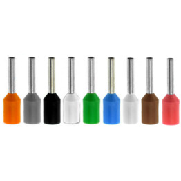 Bootlace Ferrule, Insulated Terminal, Brown French Coding 10mm x 12f (Pk-500)